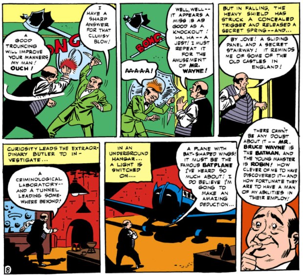 Batman #16 (1943): Alfred entdeckt die Bathöhle