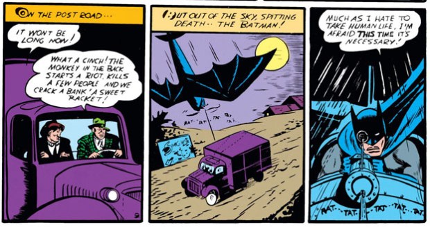 Batman tötet mit dem Maschinengewehr