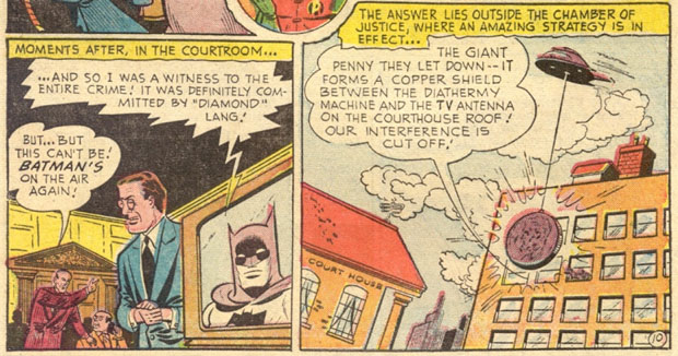 Riesenpenny als Schild