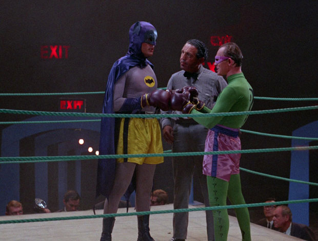 Batman und Riddler im Ring